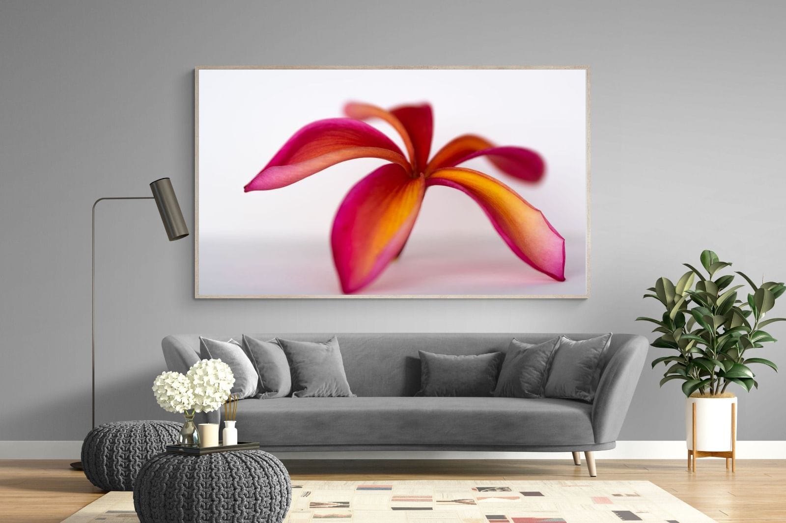 Crimson Flora-Wall_Art-220 x 130cm-Mounted Canvas-Wood-Pixalot