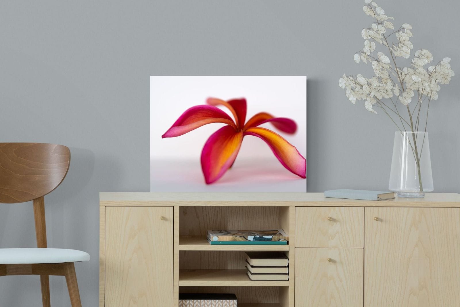 Crimson Flora-Wall_Art-60 x 45cm-Mounted Canvas-No Frame-Pixalot