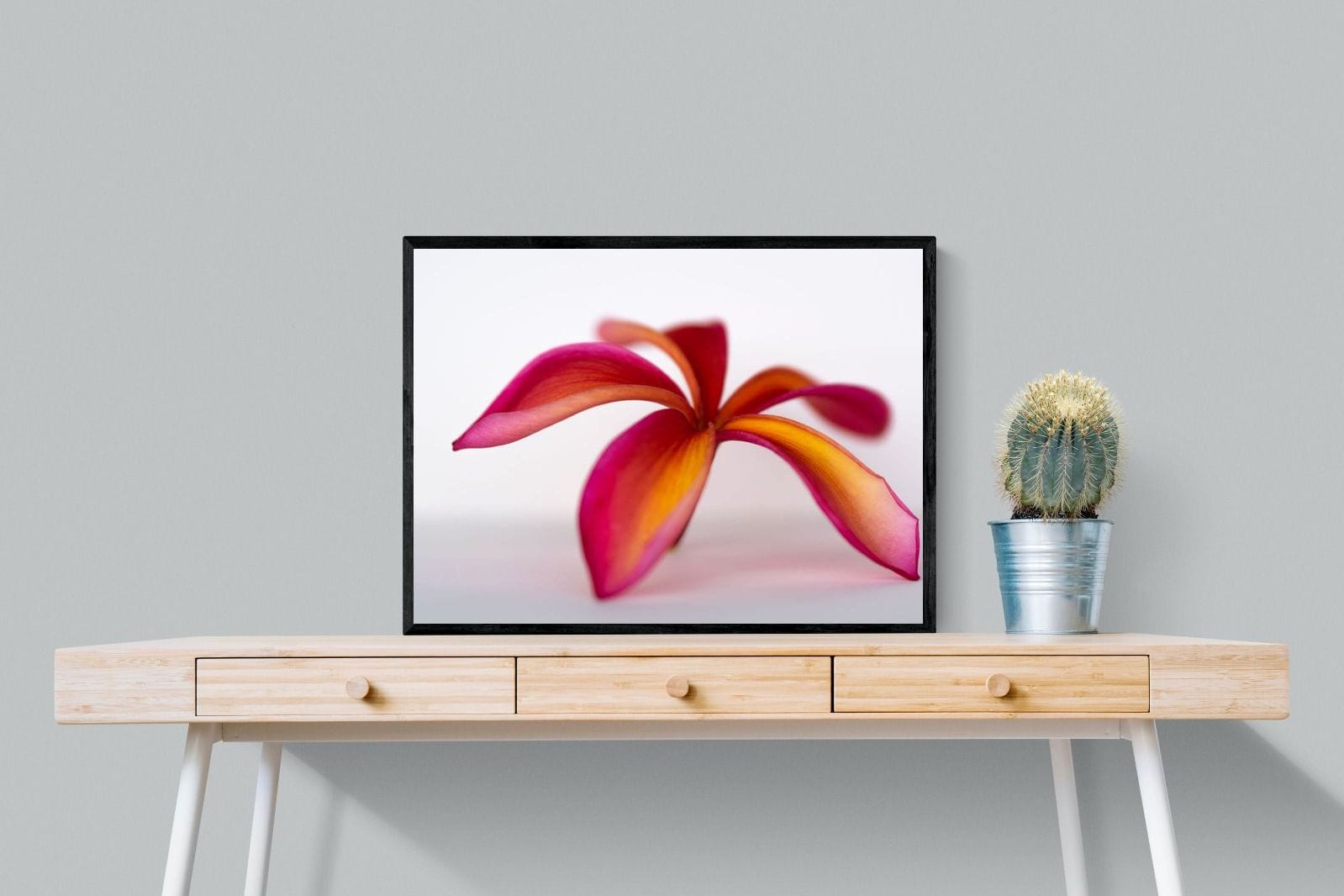 Crimson Flora-Wall_Art-80 x 60cm-Mounted Canvas-Black-Pixalot