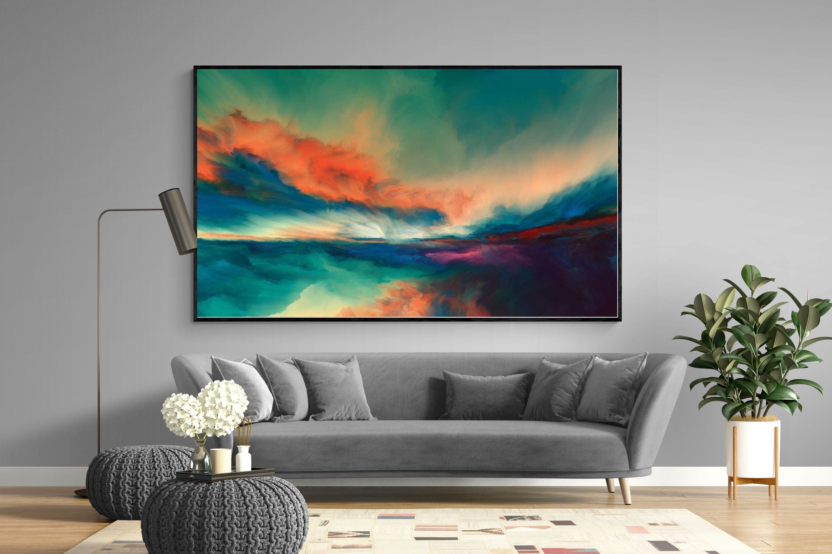 Dawn of Time-Wall_Art-220 x 130cm-Mounted Canvas-Black-Pixalot