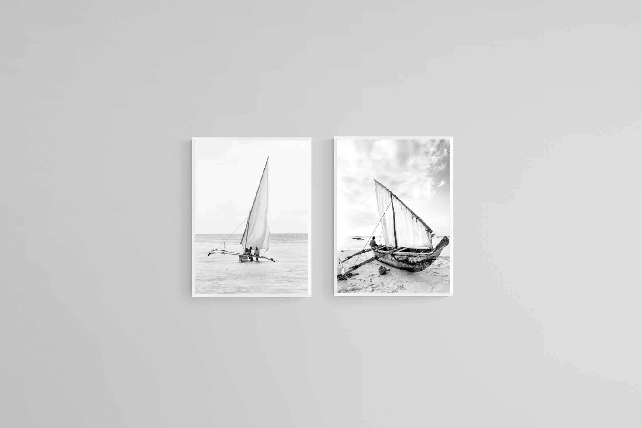 Dhow Set-Wall_Art-45 x 60cm (x2)-Mounted Canvas-White-Pixalot