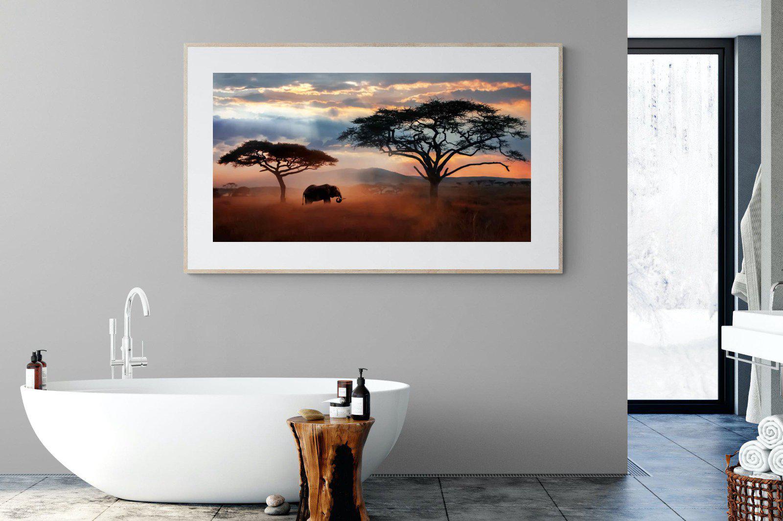 Ele at Dusk-Wall_Art-180 x 110cm-Framed Print-Wood-Pixalot