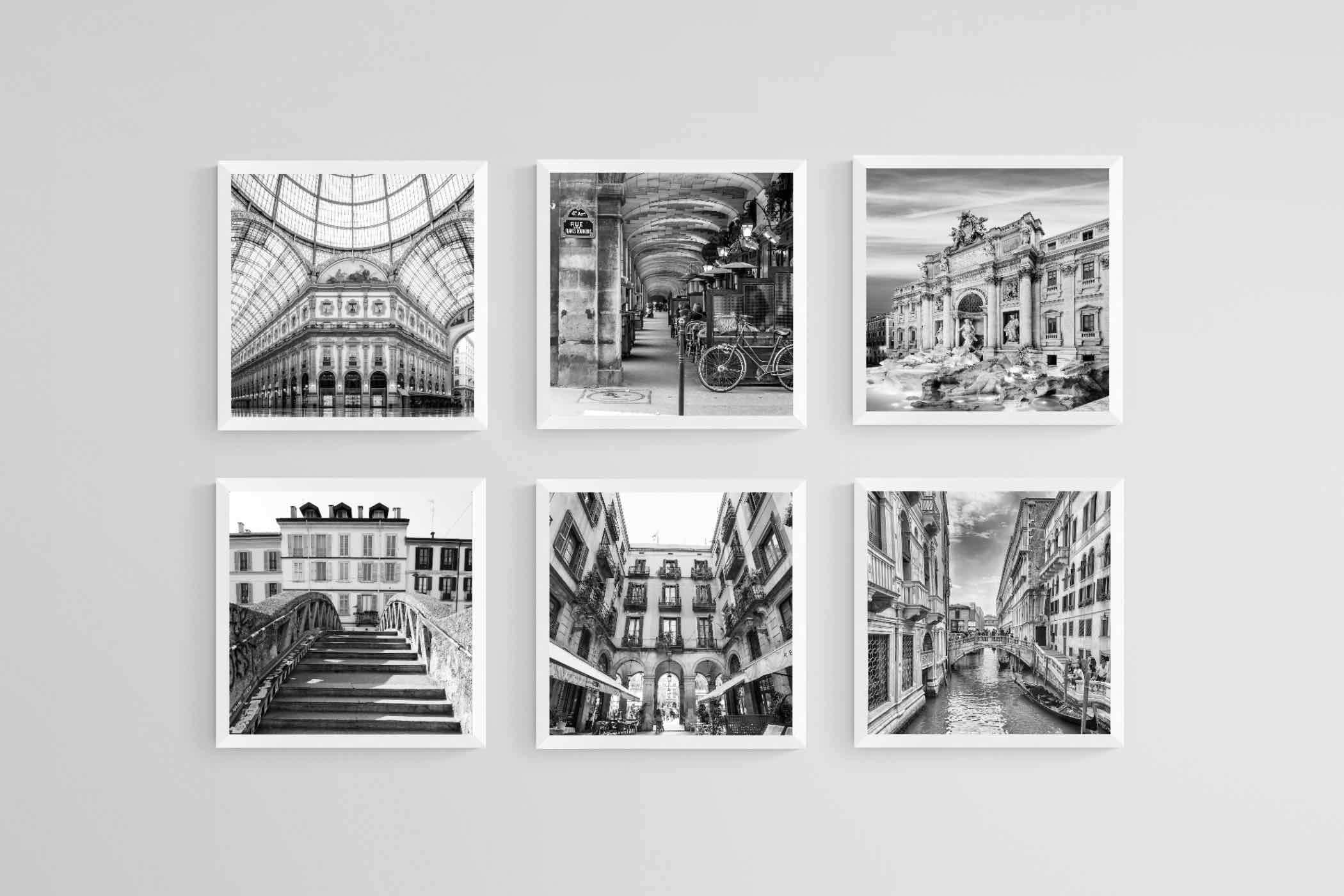 Elegant Europe Set-Wall_Art-30 x 30cm (x6)-Mounted Canvas-White-Pixalot