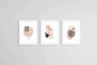 Elegant Soft Pink & Black Set-Wall_Art-45 x 60cm (x3)-Framed Print-White-Pixalot