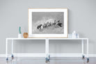 Elephant Convoy (black & white)-Wall_Art-120 x 90cm-Framed Print-Wood-Pixalot
