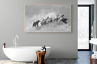 Elephant Convoy (black & white)-Wall_Art-180 x 110cm-Mounted Canvas-Wood-Pixalot