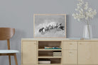Elephant Convoy (black & white)-Wall_Art-60 x 45cm-Mounted Canvas-Wood-Pixalot