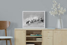 Elephant Convoy (black & white)-Wall_Art-60 x 45cm-Mounted Canvas-White-Pixalot