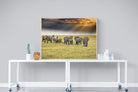 Elephant Convoy (colour)-Wall_Art-120 x 90cm-Mounted Canvas-Wood-Pixalot