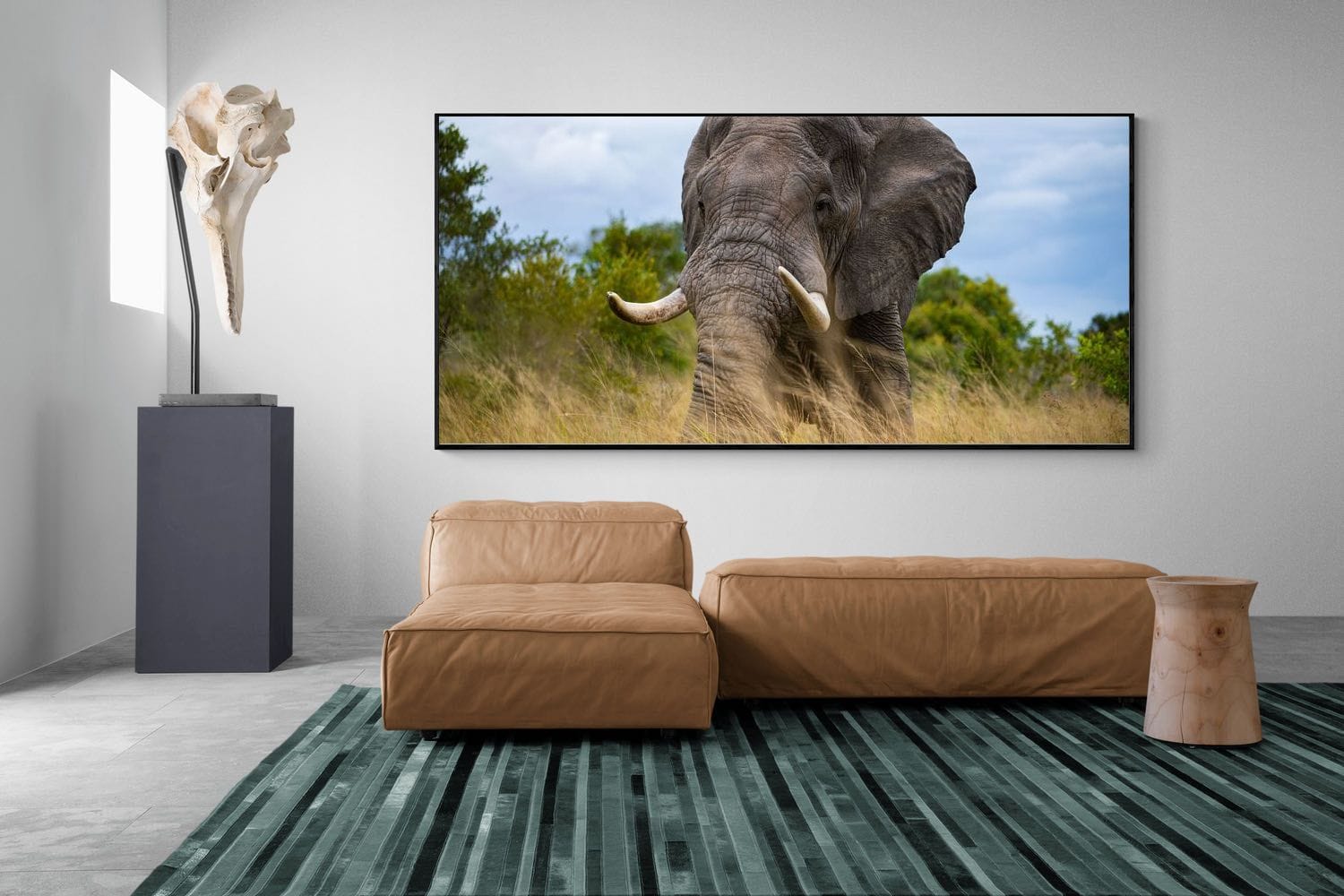 Emerge-Wall_Art-275 x 130cm-Mounted Canvas-Black-Pixalot