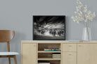 Etosha Elephants-Wall_Art-60 x 45cm-Mounted Canvas-Black-Pixalot