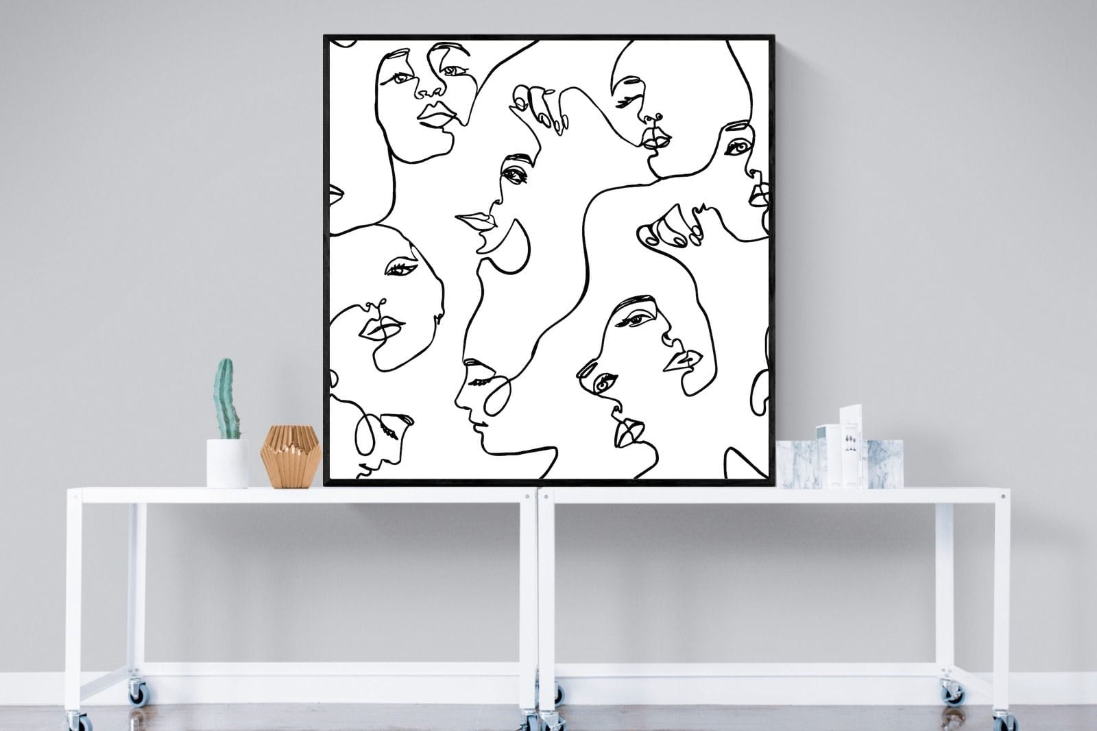 Faces of Fashion-Wall_Art-120 x 120cm-Mounted Canvas-Black-Pixalot