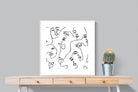 Faces of Fashion-Wall_Art-80 x 80cm-Framed Print-White-Pixalot
