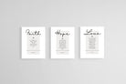 Faith, Hope, Love-Wall_Art-45 x 60cm (x3)-Mounted Canvas-No Frame-Pixalot