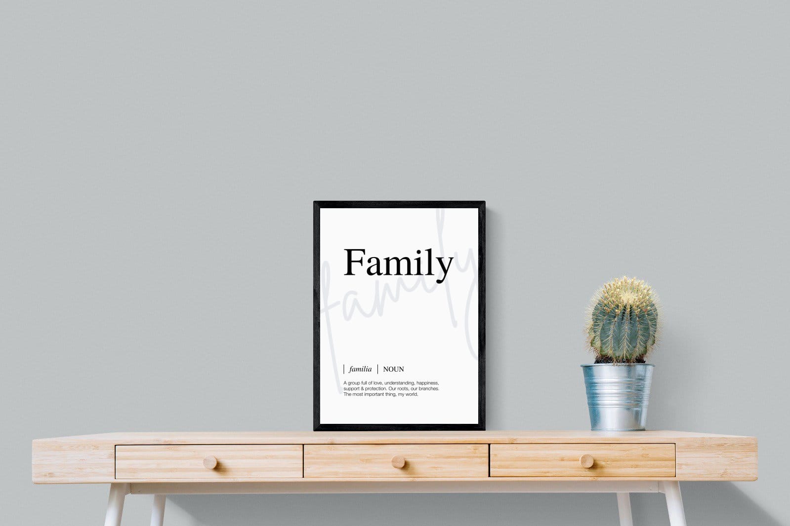 Familia-Wall_Art-45 x 60cm-Mounted Canvas-Black-Pixalot