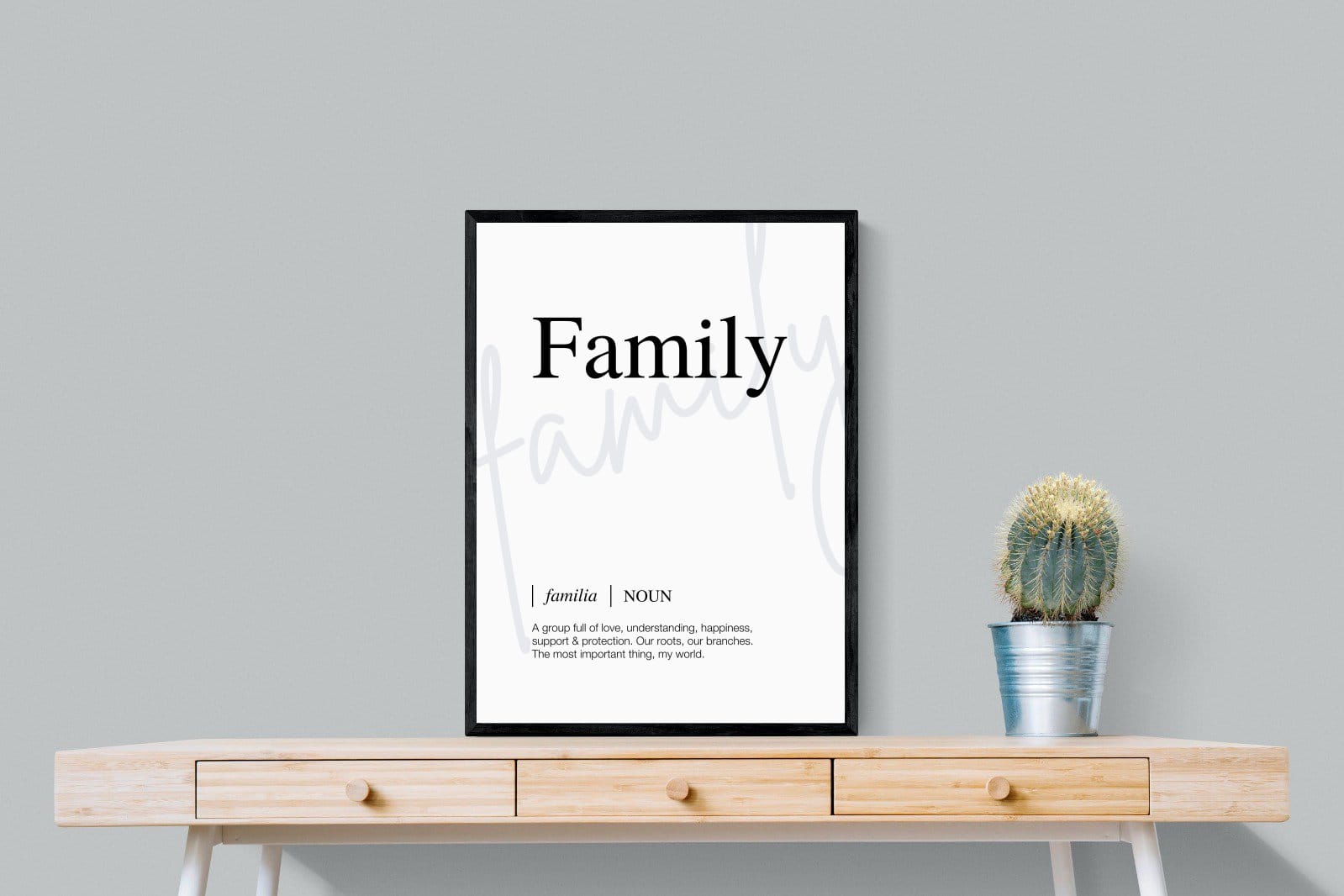 Familia-Wall_Art-60 x 80cm-Mounted Canvas-Black-Pixalot