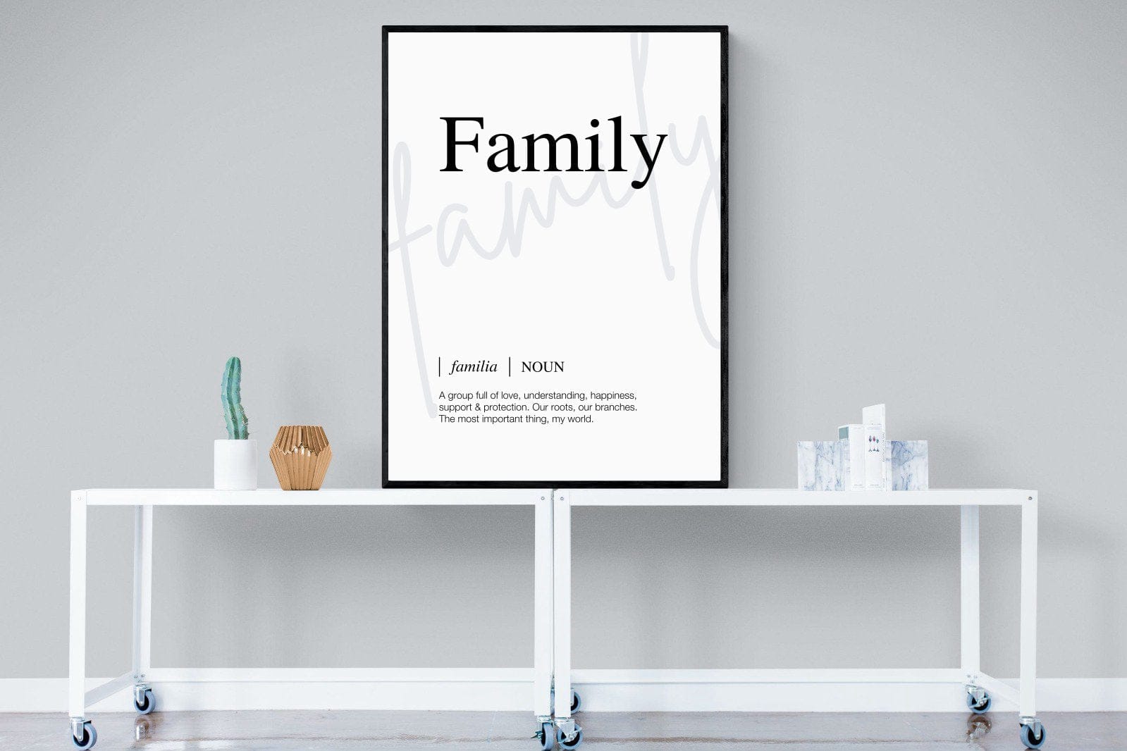 Familia-Wall_Art-90 x 120cm-Mounted Canvas-Black-Pixalot