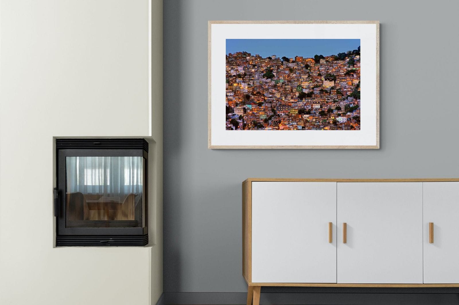 Favela da Rocinha-Wall_Art-100 x 75cm-Framed Print-Wood-Pixalot