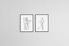 Freehand Figures Set-Wall_Art-45 x 60cm (x2)-Framed Print-Black-Pixalot