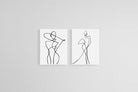 Freehand Figures Set-Wall_Art-45 x 60cm (x2)-Mounted Canvas-White-Pixalot