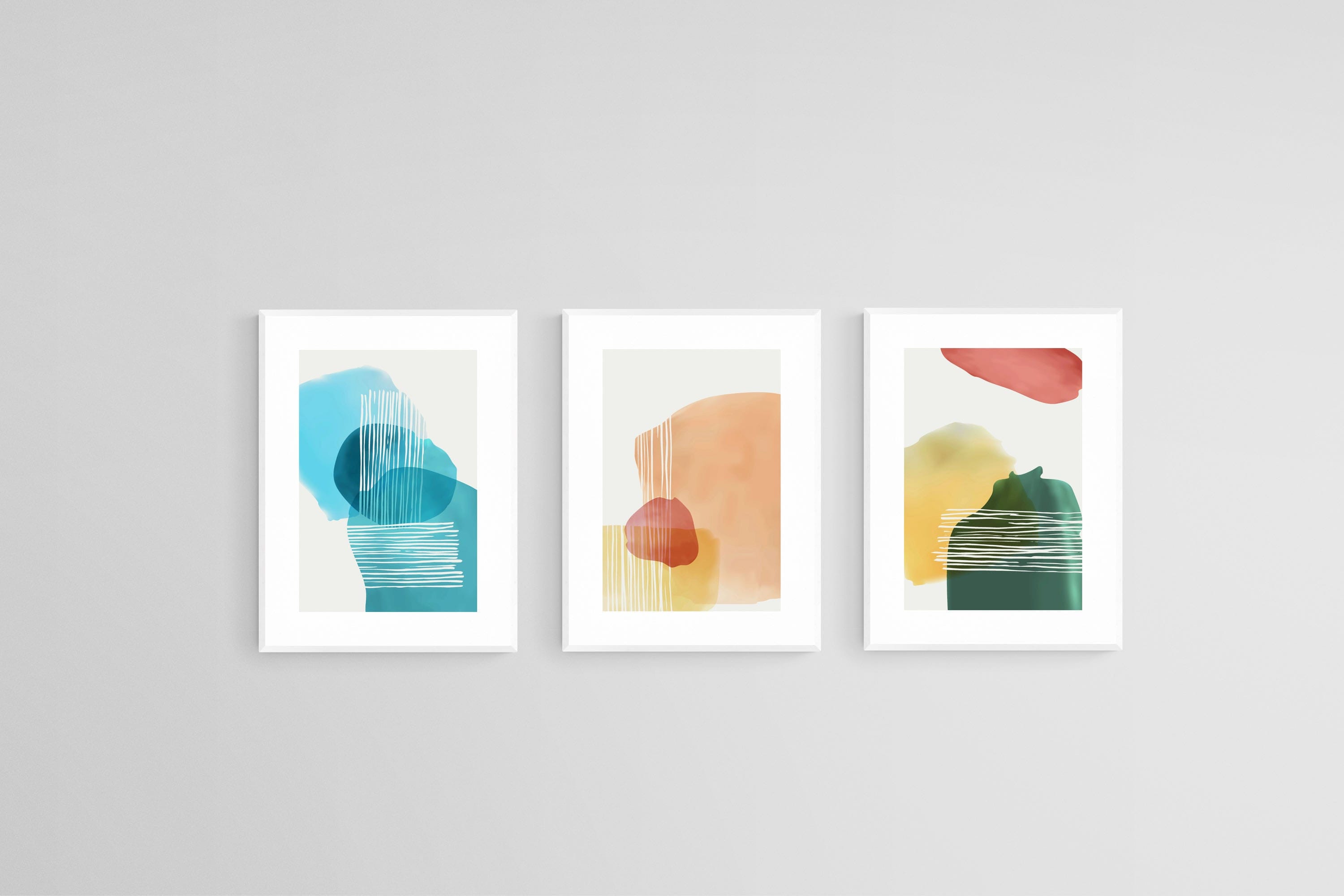 Fruity Set-Wall_Art-45 x 60cm (x3)-Framed Print-White-Pixalot