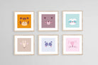 Furry Friends Set-Wall_Art-30 x 30cm (x6)-Framed Print-Wood-Pixalot
