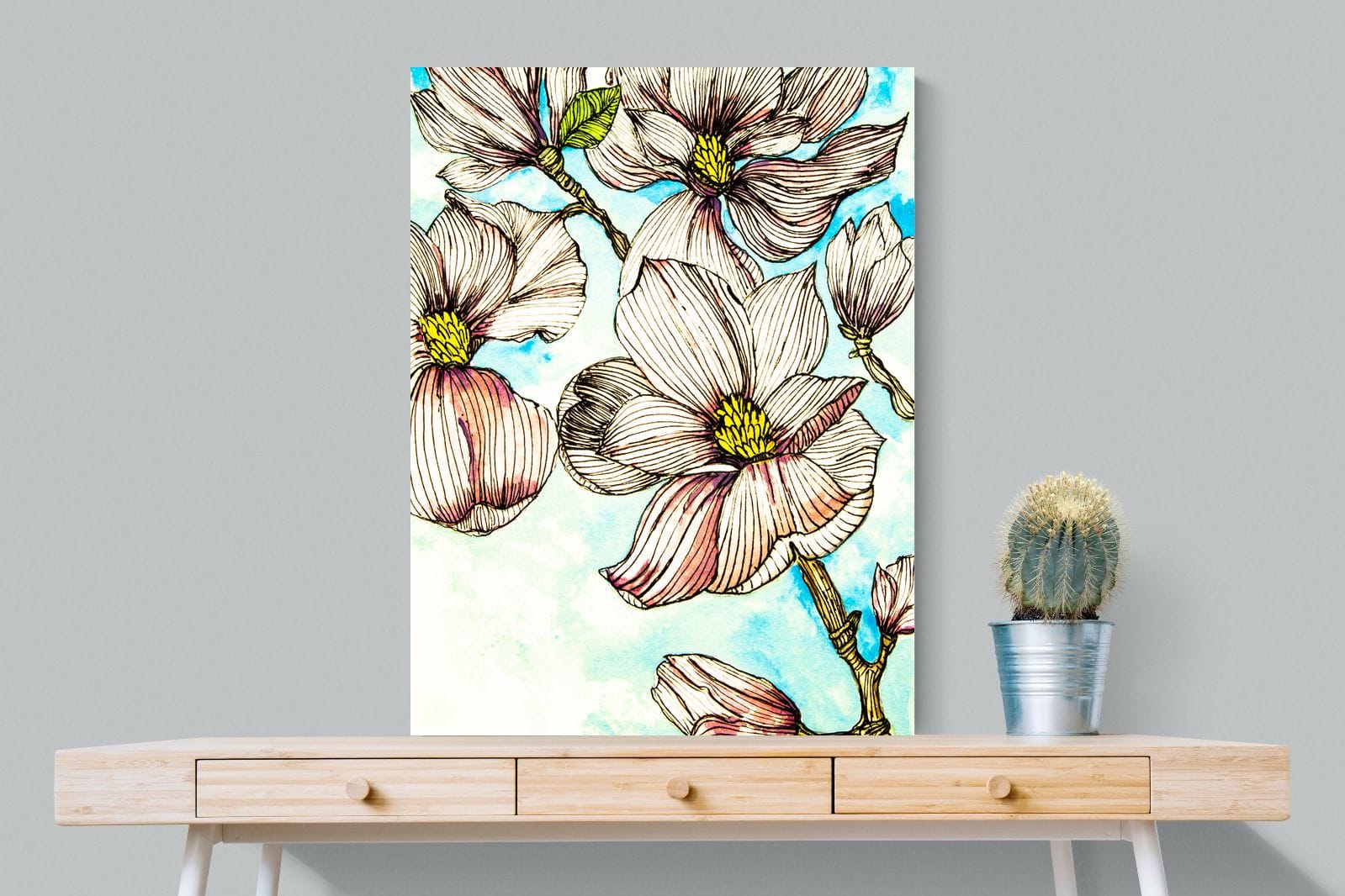 Geraniums-Wall_Art-75 x 100cm-Mounted Canvas-No Frame-Pixalot