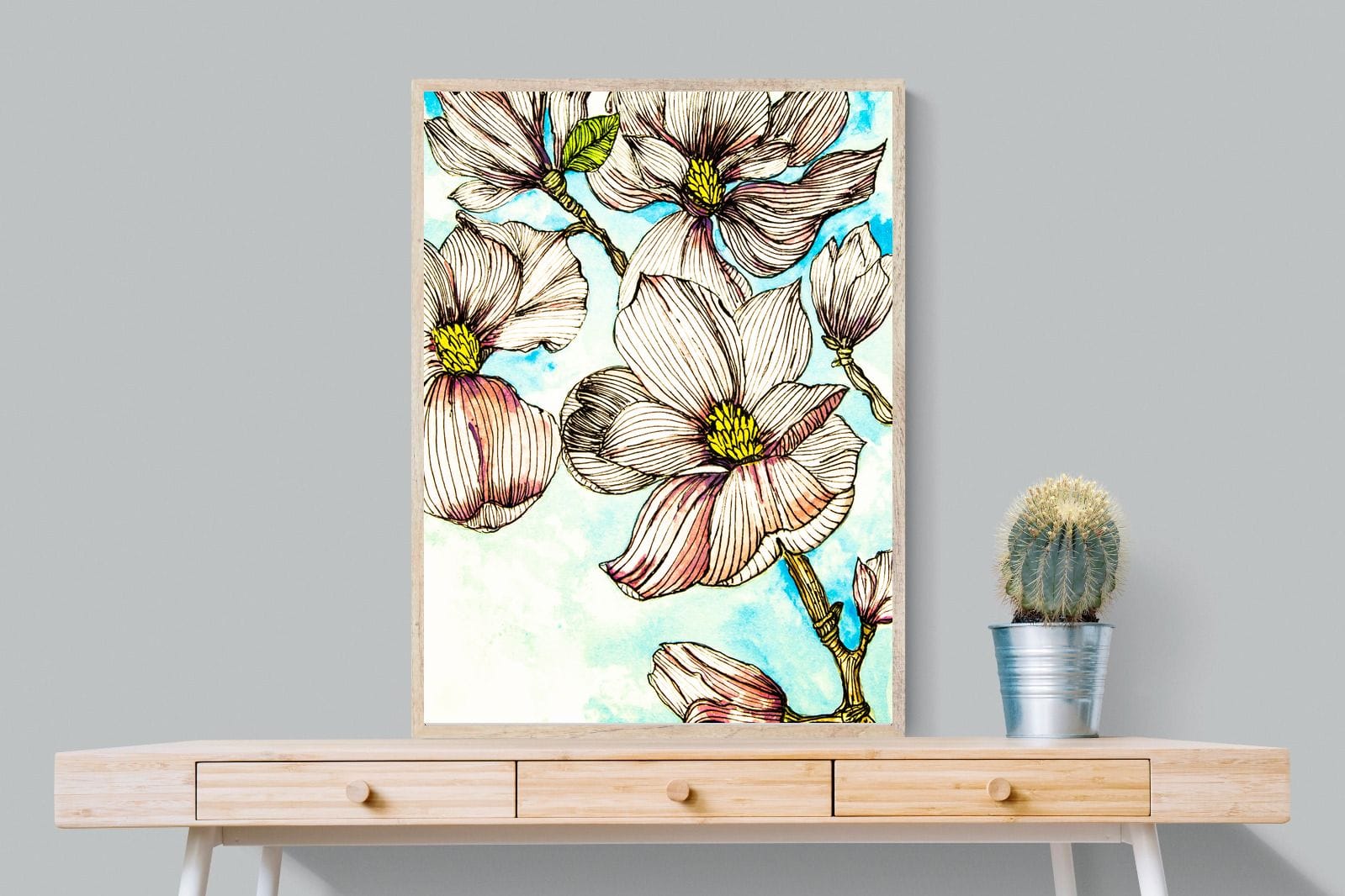 Geraniums-Wall_Art-75 x 100cm-Mounted Canvas-Wood-Pixalot