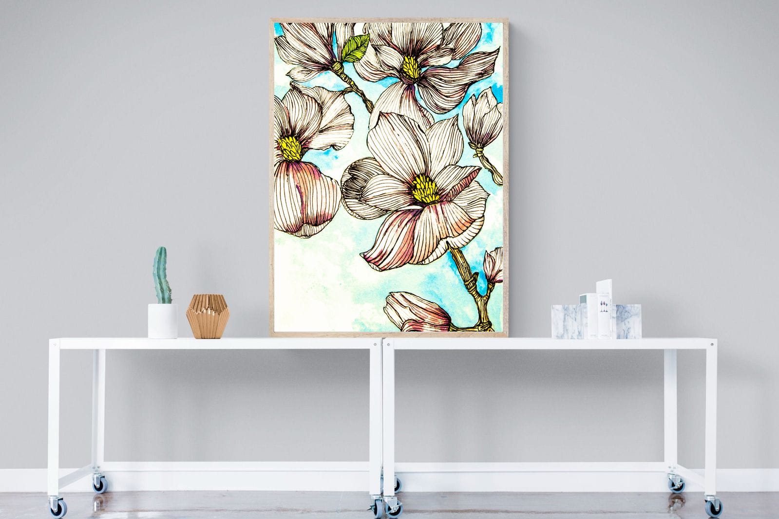 Geraniums-Wall_Art-90 x 120cm-Mounted Canvas-Wood-Pixalot