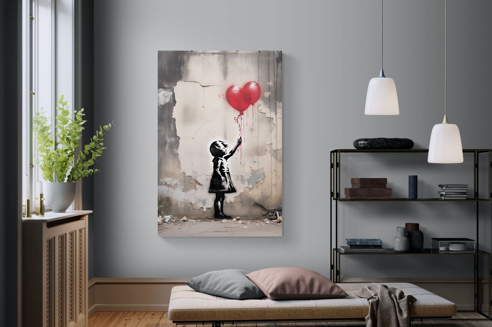 Pixalot Girl with Red Balloons