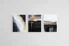 Golden Magma Set-Wall_Art-45 x 60cm (x3)-Mounted Canvas-White-Pixalot