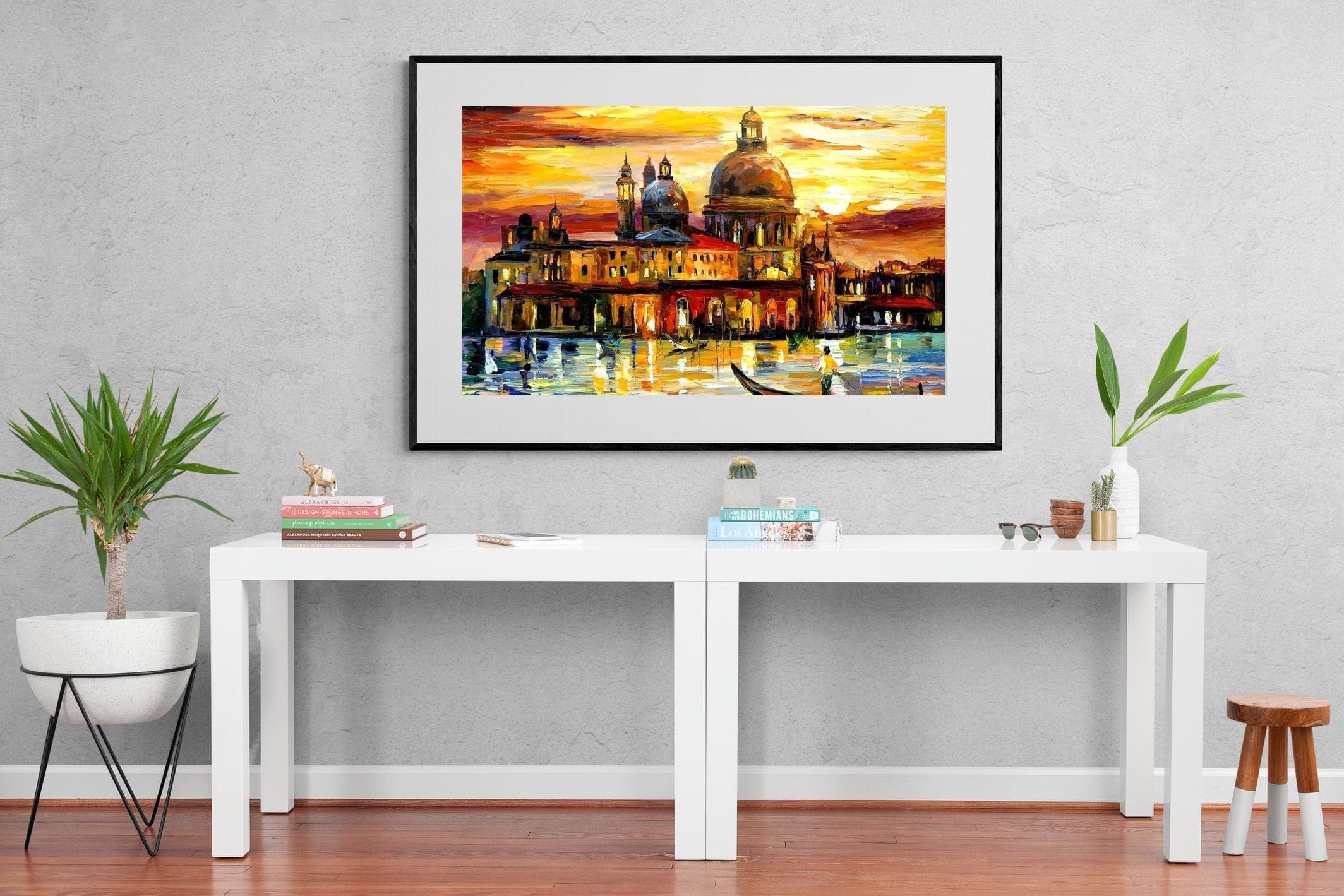 Golden Skies of Venice-Wall_Art-150 x 100cm-Framed Print-Black-Pixalot