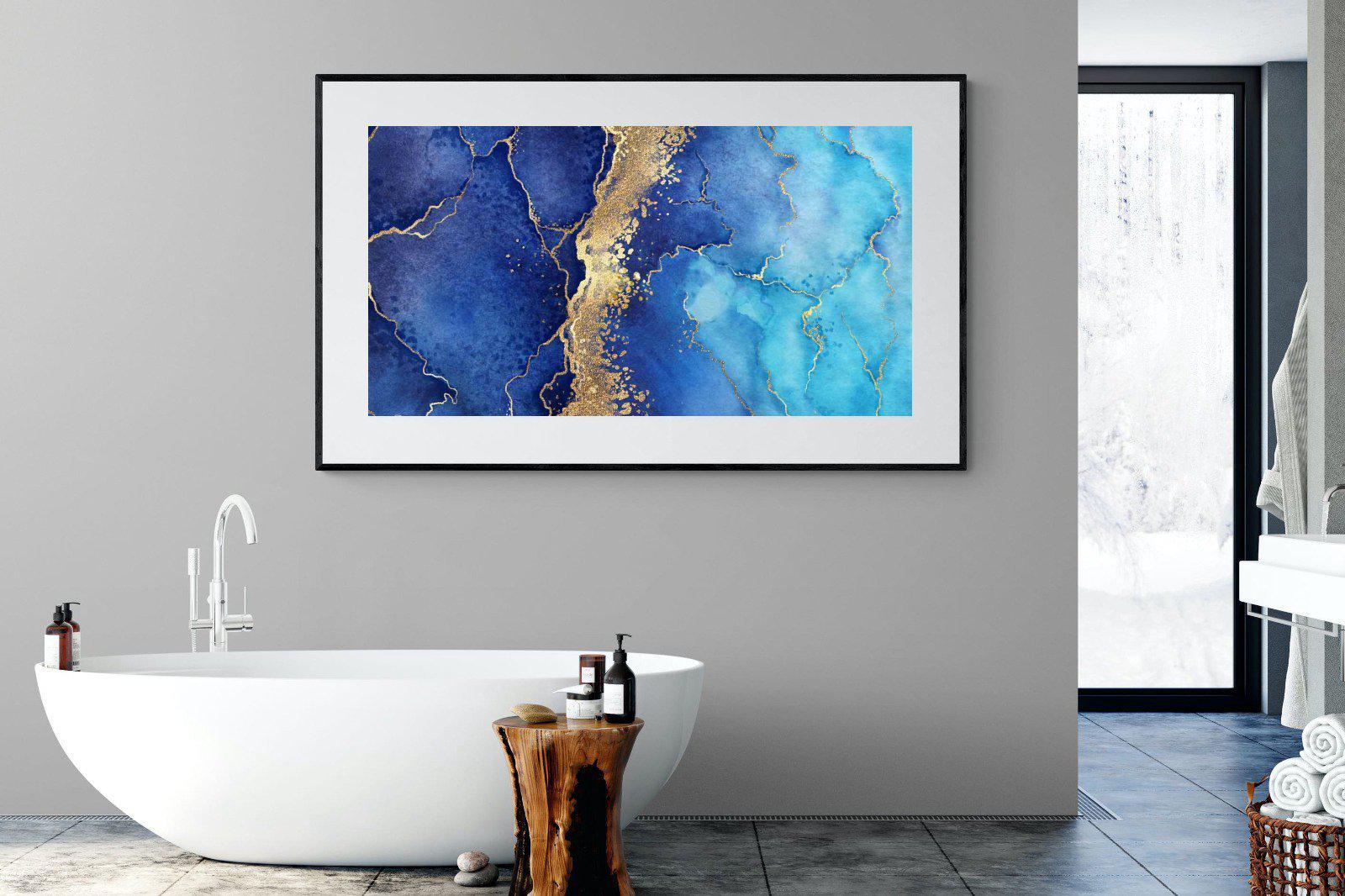 Golden Veins-Wall_Art-180 x 110cm-Framed Print-Black-Pixalot