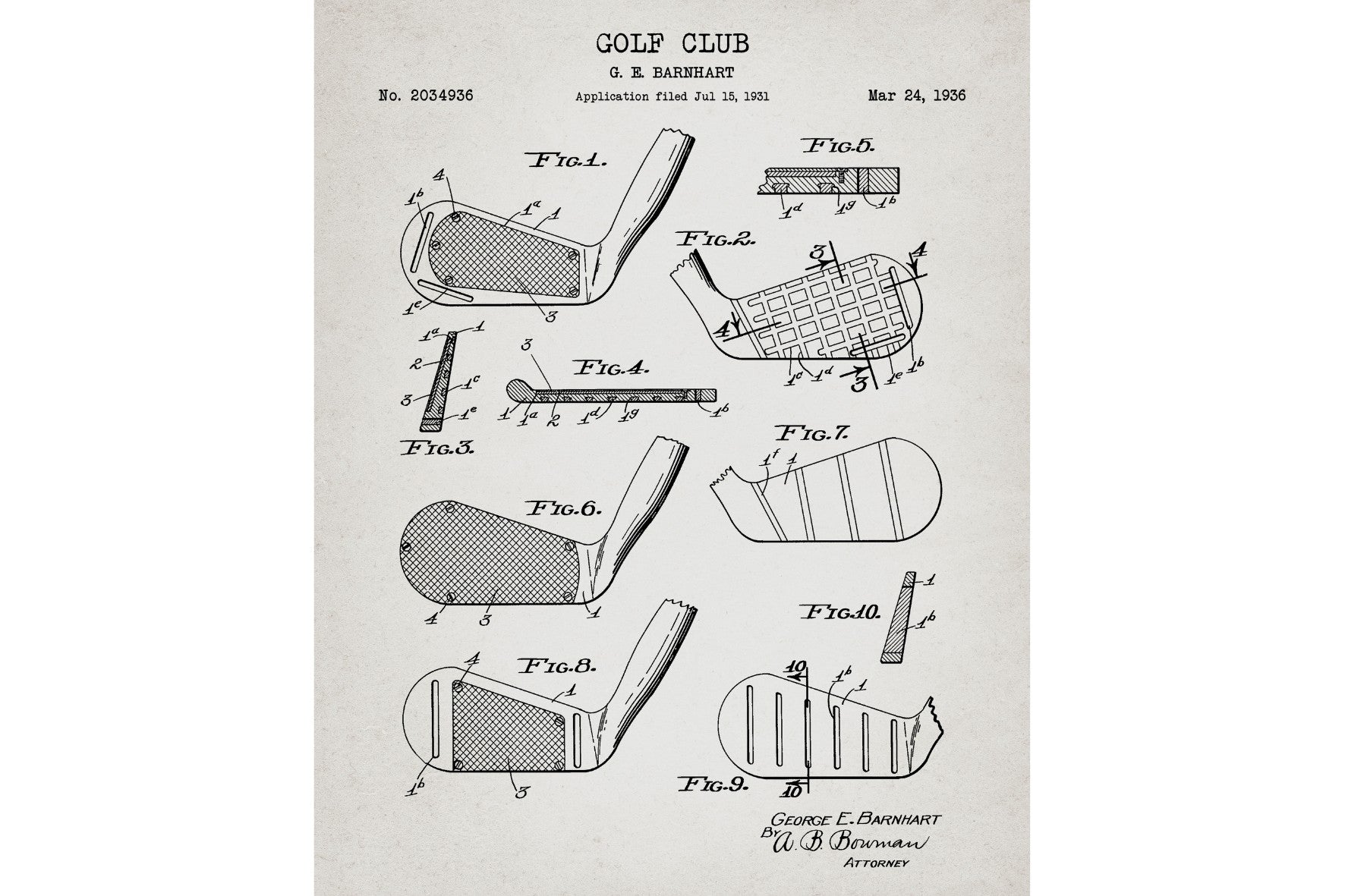 Golf Club Patent-Wall_Art-Pixalot