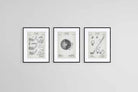 Golf Patents Set-Wall_Art-45 x 60cm (x3)-Framed Print-Black-Pixalot