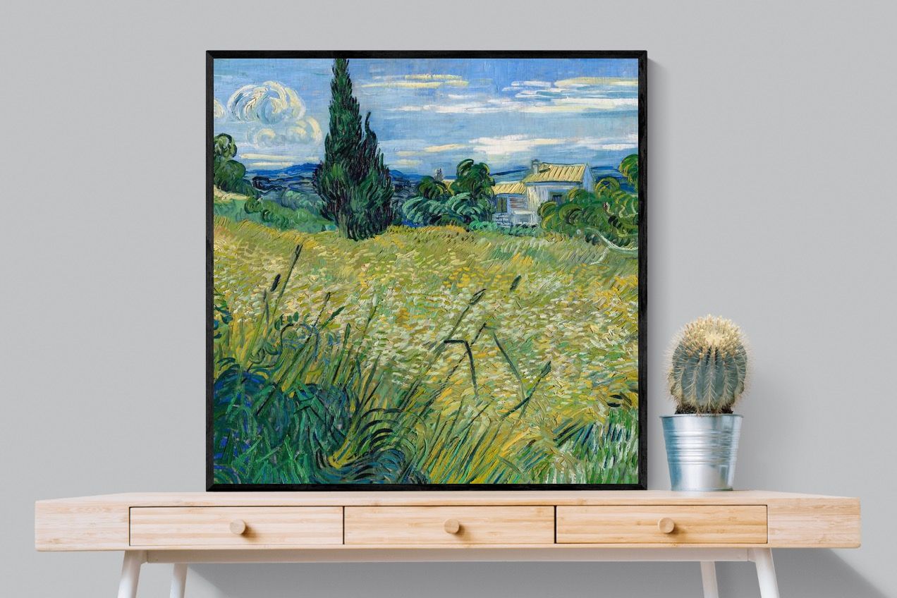 Pixalot Green Wheat Field with Cypress