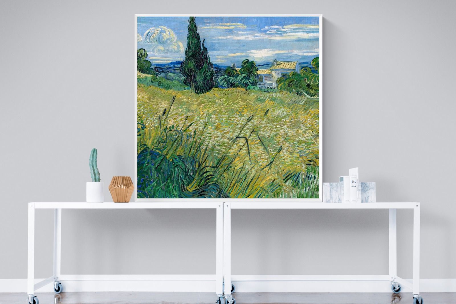 Pixalot Green Wheat Field with Cypress