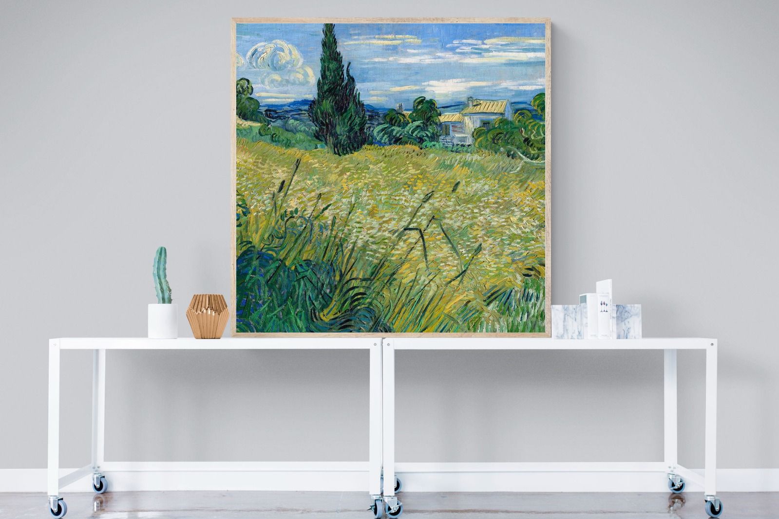 Pixalot Green Wheat Field with Cypress