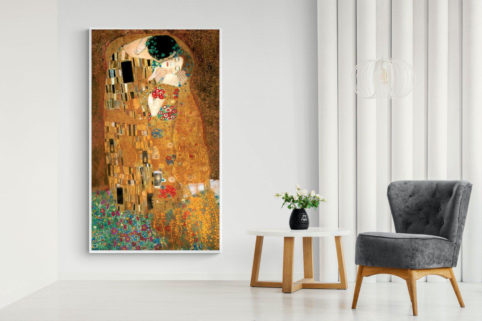 Gustav Klimt The Kiss-Wall_Art-130 x 220cm-Mounted Canvas-White-Pixalot