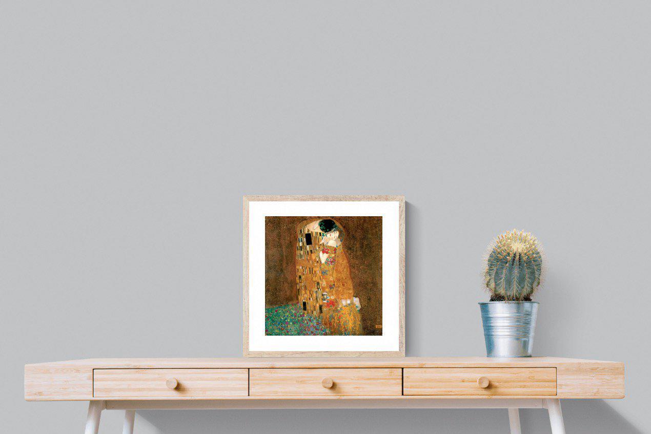 Gustav Klimt The Kiss-Wall_Art-50 x 50cm-Framed Print-Wood-Pixalot