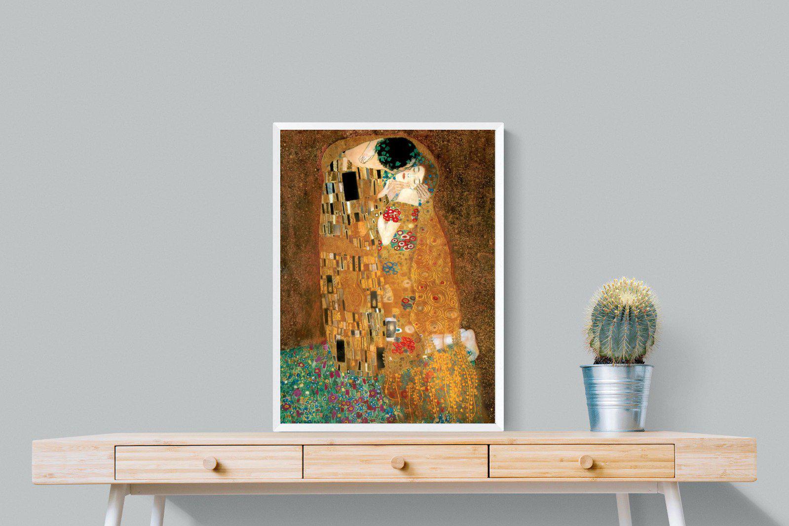 Gustav Klimt The Kiss-Wall_Art-60 x 80cm-Mounted Canvas-White-Pixalot