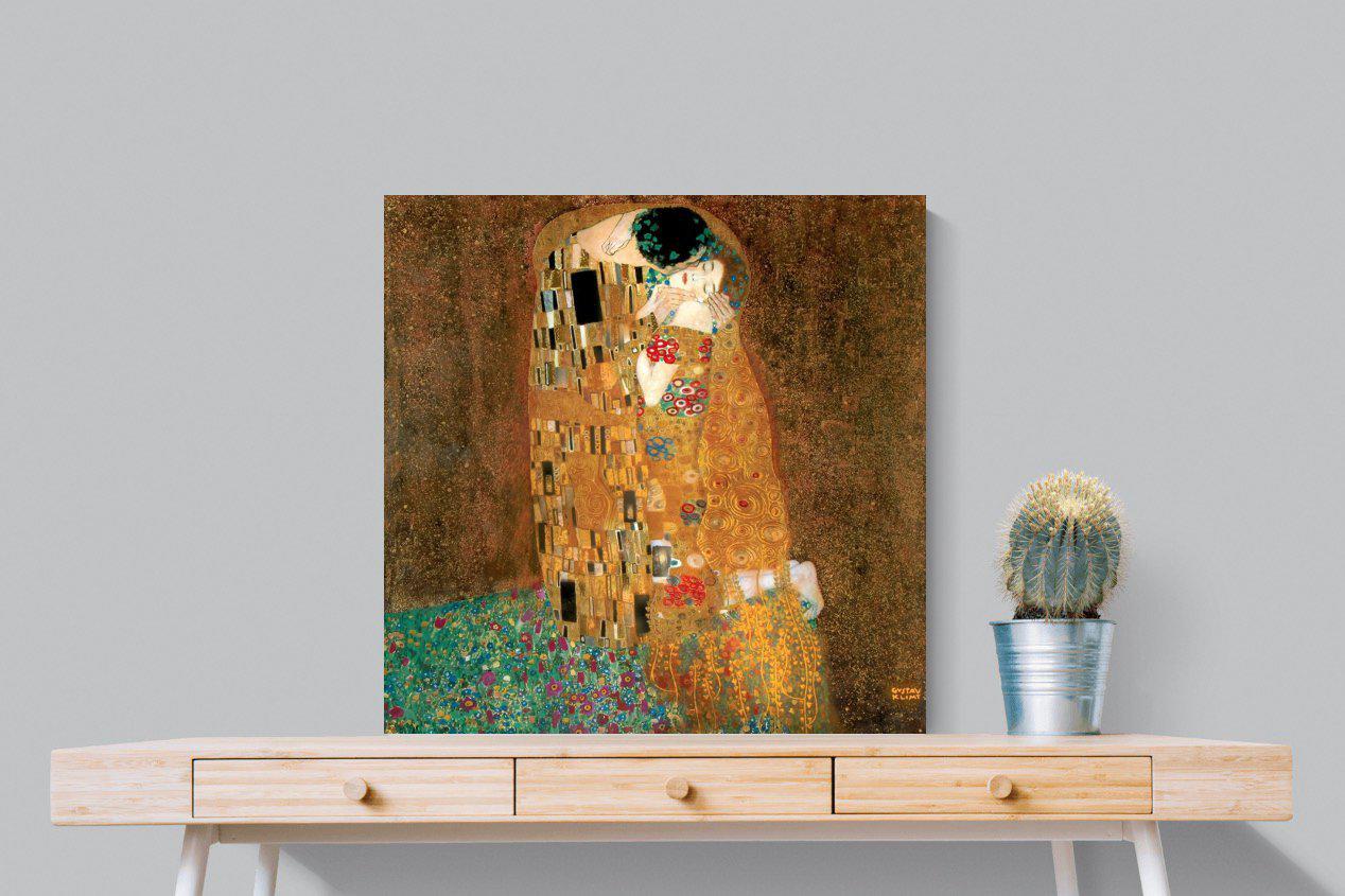 Gustav Klimt The Kiss-Wall_Art-80 x 80cm-Mounted Canvas-No Frame-Pixalot