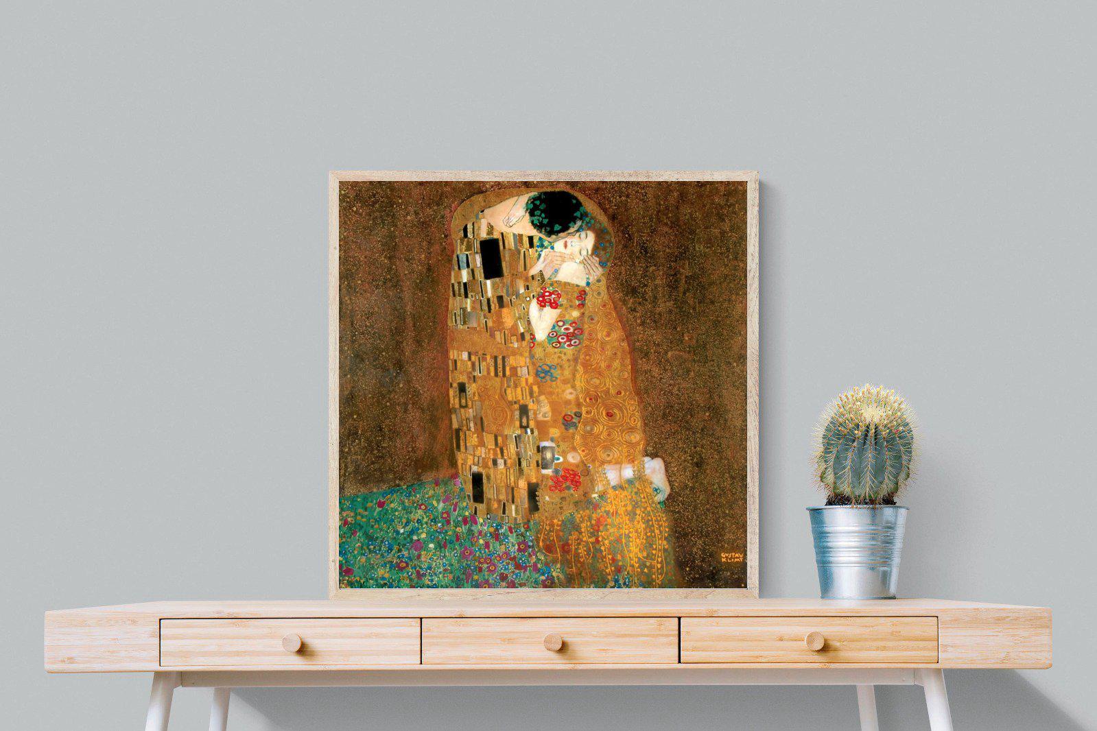 Gustav Klimt The Kiss-Wall_Art-80 x 80cm-Mounted Canvas-Wood-Pixalot