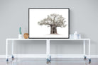 High Key Baobab-Wall_Art-120 x 90cm-Mounted Canvas-Black-Pixalot