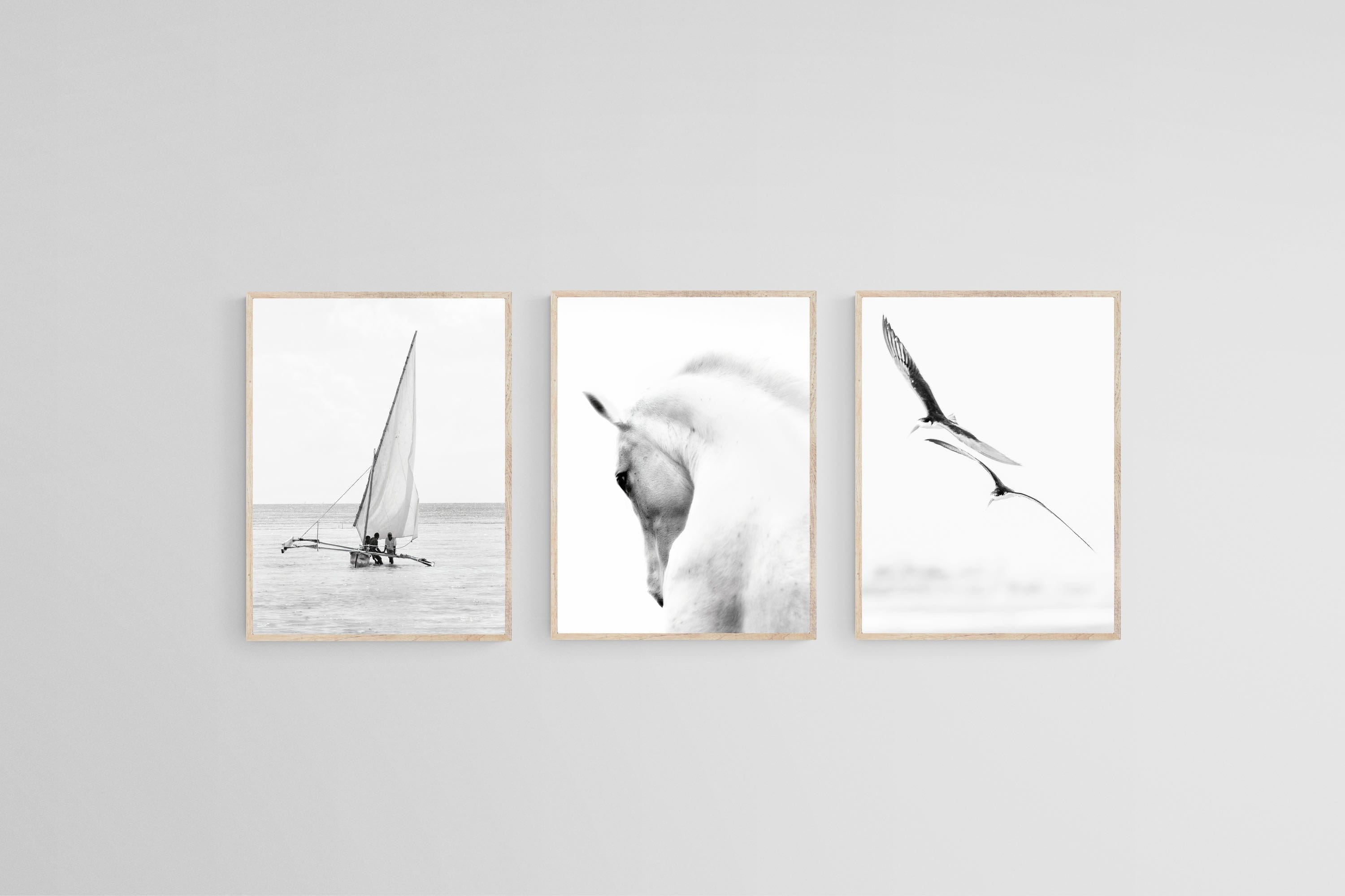 High Key Set-Wall_Art-45 x 60cm (x3)-Mounted Canvas-Wood-Pixalot