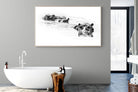 Hippo Trio-Wall_Art-180 x 110cm-Mounted Canvas-Wood-Pixalot