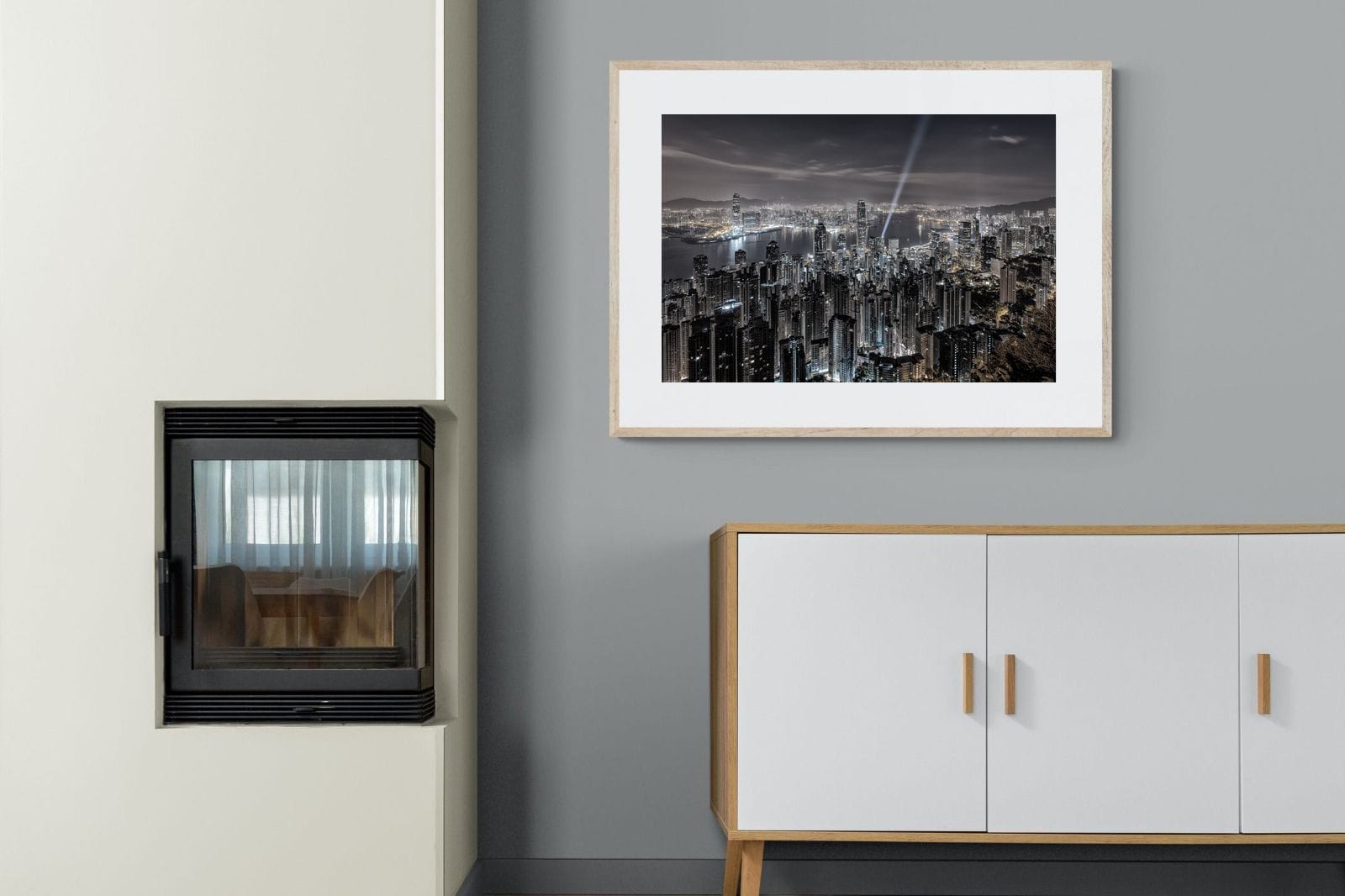 Hong Kong Harbour-Wall_Art-100 x 75cm-Framed Print-Wood-Pixalot