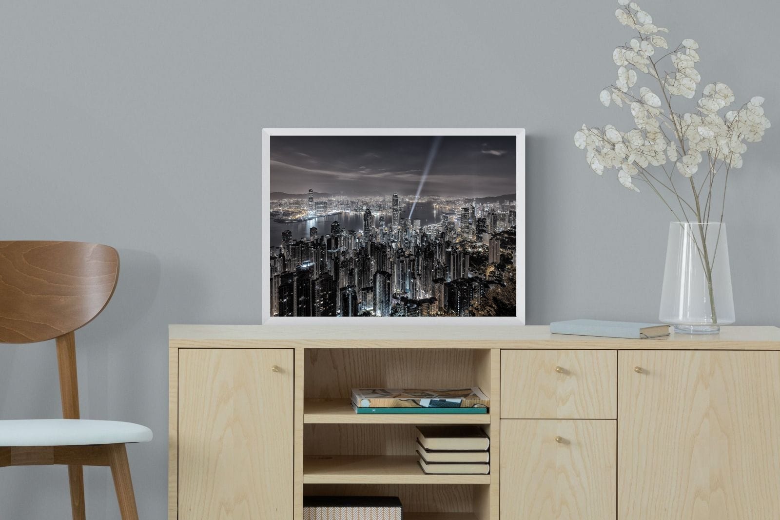 Hong Kong Harbour-Wall_Art-60 x 45cm-Mounted Canvas-White-Pixalot