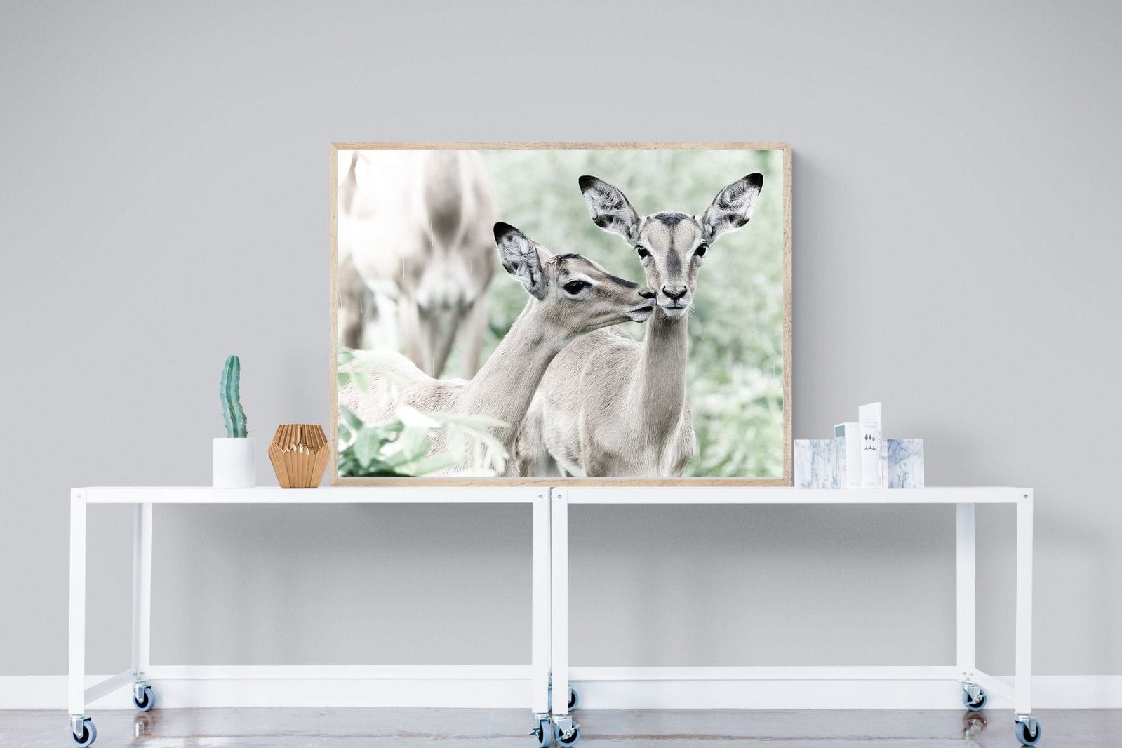 Impala Kisses-Wall_Art-120 x 90cm-Mounted Canvas-Wood-Pixalot