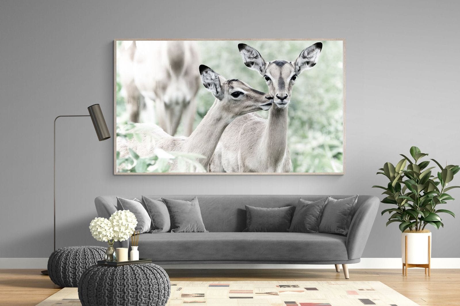 Impala Kisses-Wall_Art-220 x 130cm-Mounted Canvas-Wood-Pixalot